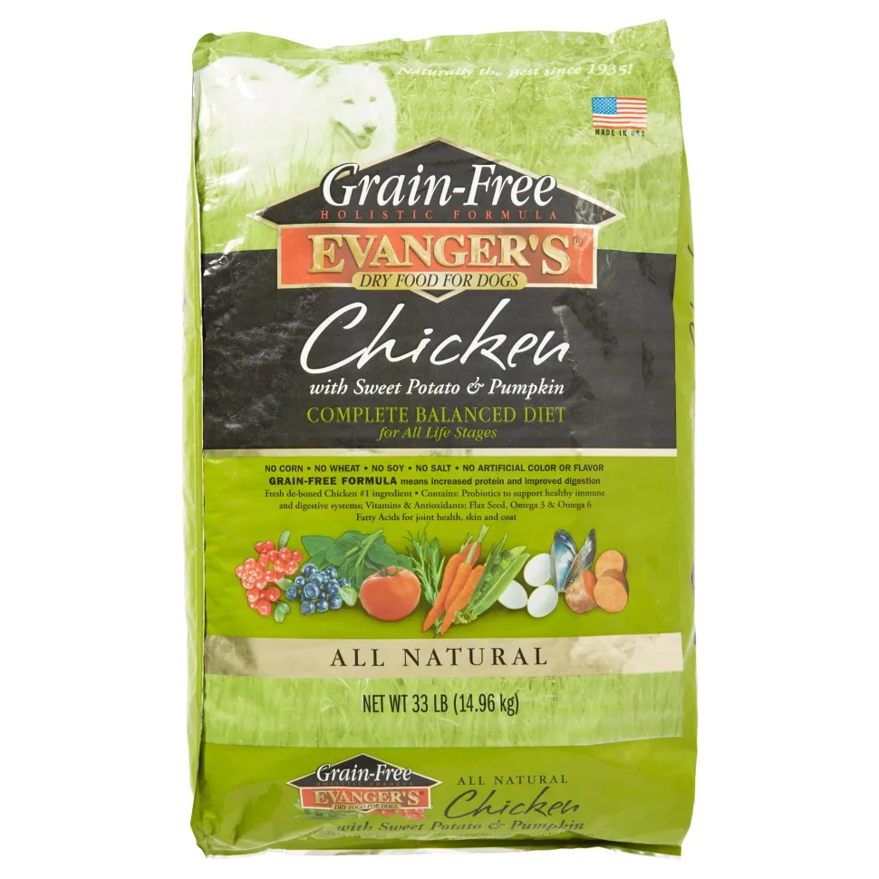 Evanger's Grain-Free Chicken with Sweet Potato & Pumpkin Dry Dog Food - 33 Lbs