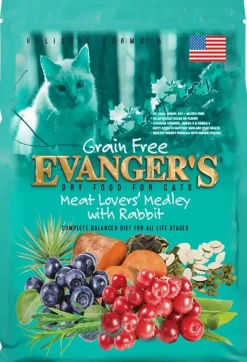 Evanger's Grain-Free Meat Lover's Medley with Rabbit Dry Cat Food Dry Cat Food - 4.4 Lbs