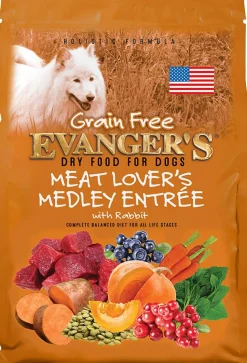 Evanger's Grain-Free Meat Lover's Medley with Rabbit Dry Dog Food - 16.5 Lbs