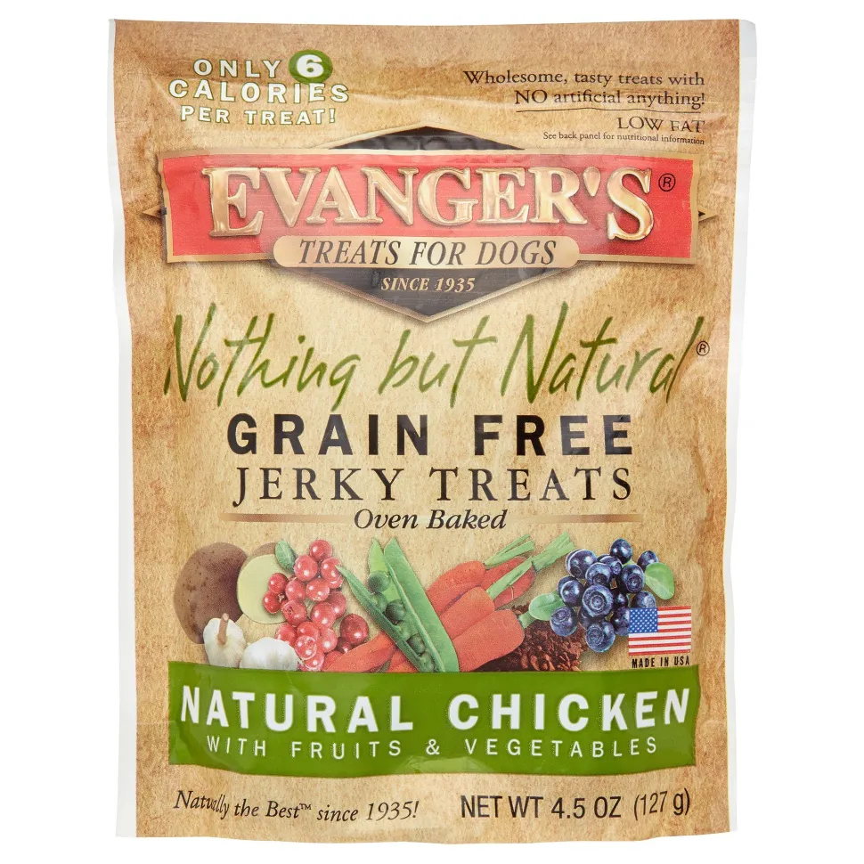 Evanger's Organic Chicken Natural Jerky Treats - 4.5 oz Bag