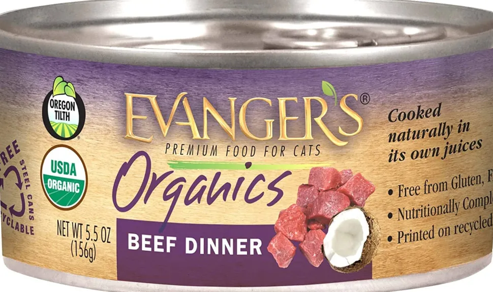 Evanger's Organics Beef Dinner Canned Cat Food - 5.5 Oz - Case of 24