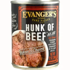Evanger's Premium Hunk of Beef Hand Packed Canned Dog Food - 12 oz Cans - Case of 12