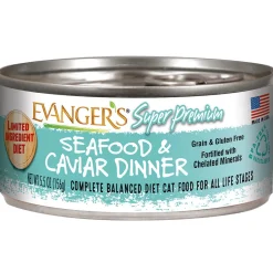 Evanger's Seafood & Caviar Super Premium Canned Cat Food - 5.5 oz Cans - Case of 24