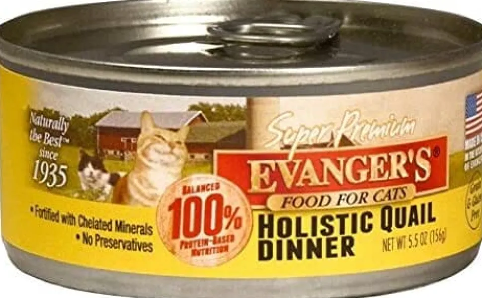 Evanger's Super Premium Holistic Quail Dinner Canned Cat Food - 5.5 Oz - Case of 24