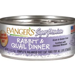 Evanger's Super Premium Rabbit & Quail Dinner Canned Cat Food - 5.5 Oz - Case of 24