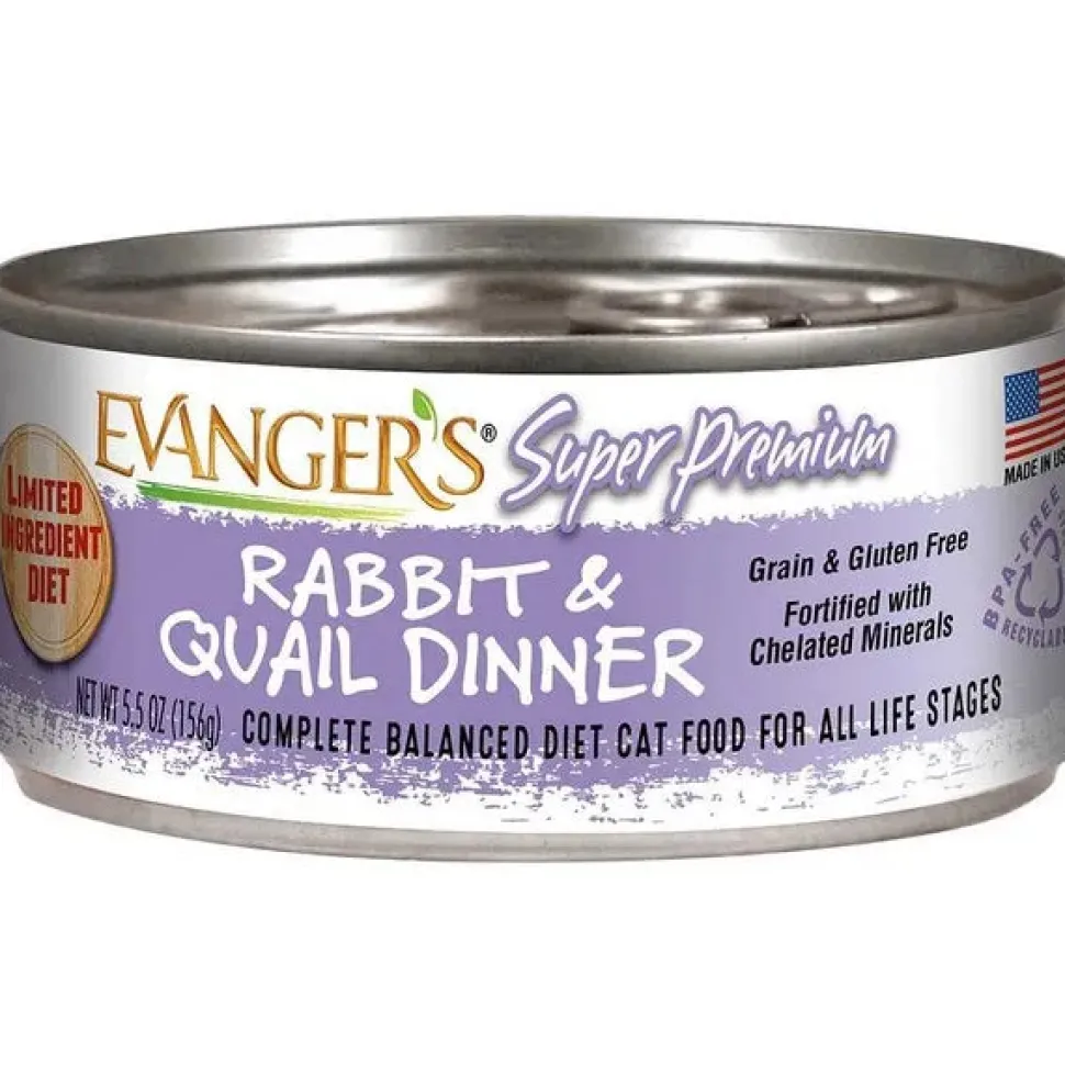 Evanger's Super Premium Rabbit & Quail Dinner Canned Cat Food - 5.5 Oz - Case of 24