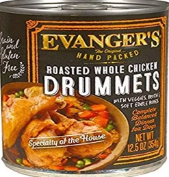 Evanger's Super Premium Roasted Chicken Drummet Dinner Canned Dog Food - 12 Oz - Case of 12