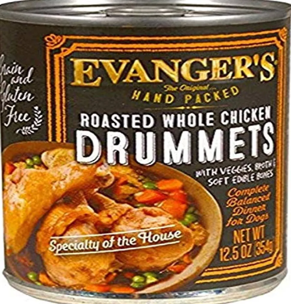Evanger's Super Premium Roasted Chicken Drummet Dinner Canned Dog Food - 12 Oz - Case of 12