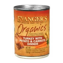 Evanger's Turkey with Potatos & Carrots Organics Canned Dog Food - 13 oz Cans - Case of 12
