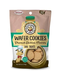 Exclusively Dog Wafer Cookies Dog Biscuits Treats - Peanut Butter - 8 Oz