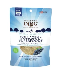 Exclusively Pet Collagen & Superfoods Chews w/Benefits - Blueberry - 4 Oz