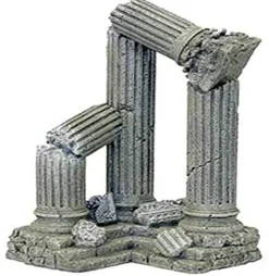 Exotic Environments 3 Column Ruins Corner Section Resin Aquatics Decoration - Large