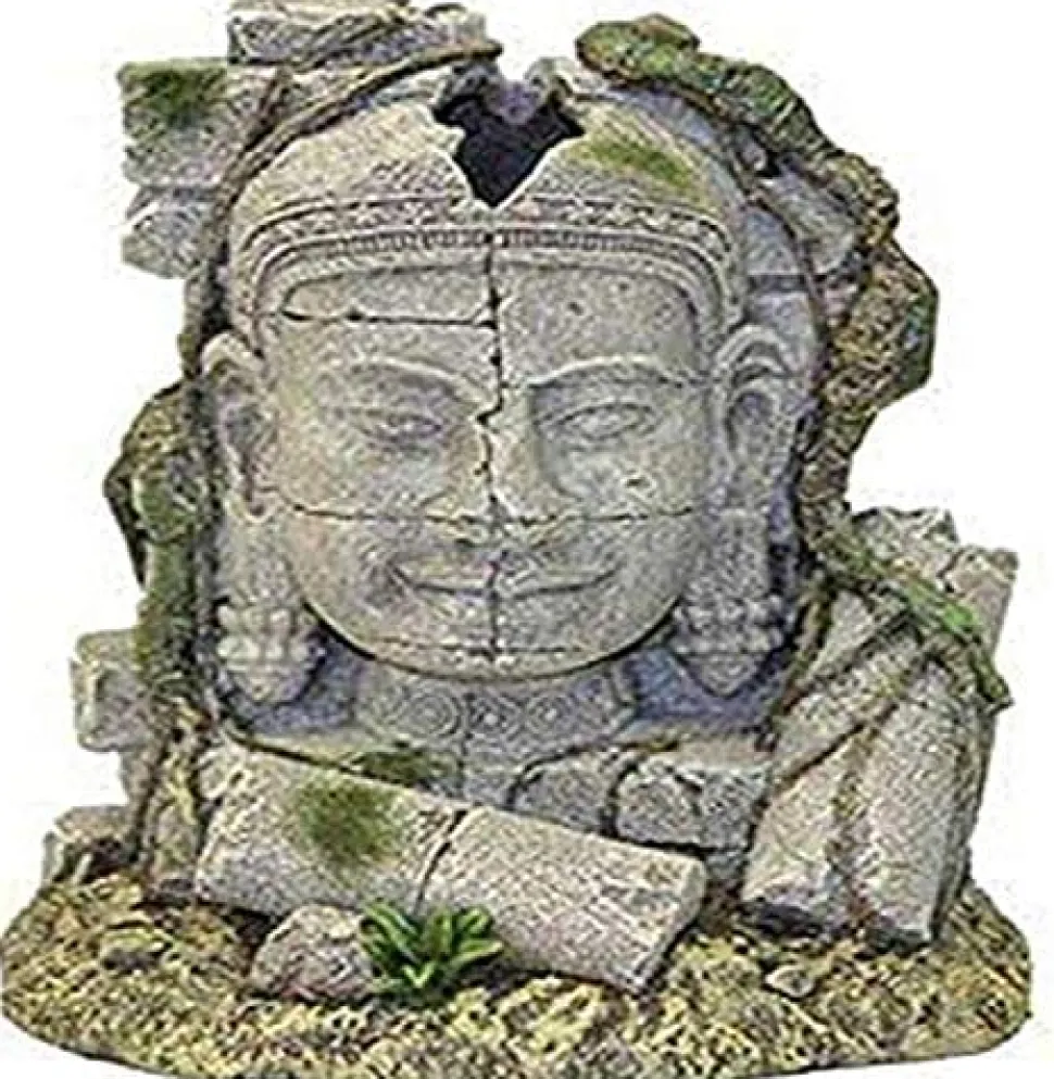 Exotic Environments Ancient Stone Head Ruin Resin Aquatics Decoration - Medium