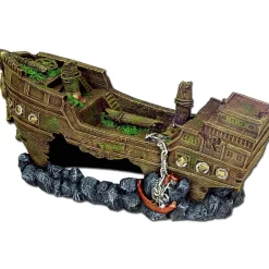 Exotic Environments Bow Shipwreck Resin Aquatics Decoration - Brown - Jumbo