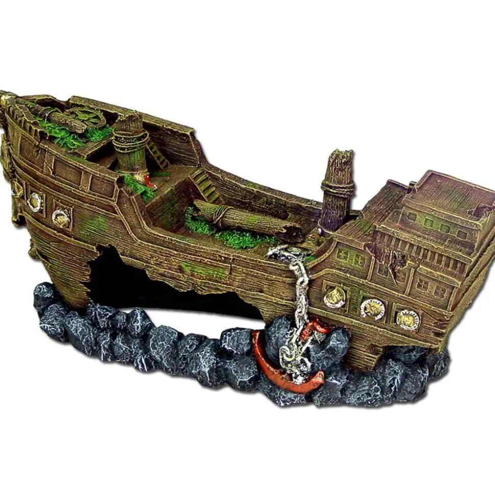 Exotic Environments Bow Shipwreck Resin Aquatics Decoration - Brown - Jumbo