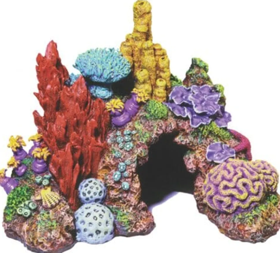 Exotic Environments Caribbean Living Reef Resin Aquatics Decoration - Multi - Large