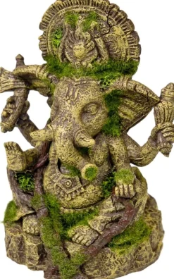 Exotic Environments Ganesha Statue with Moss Resin Aquatics Decoration - Medium