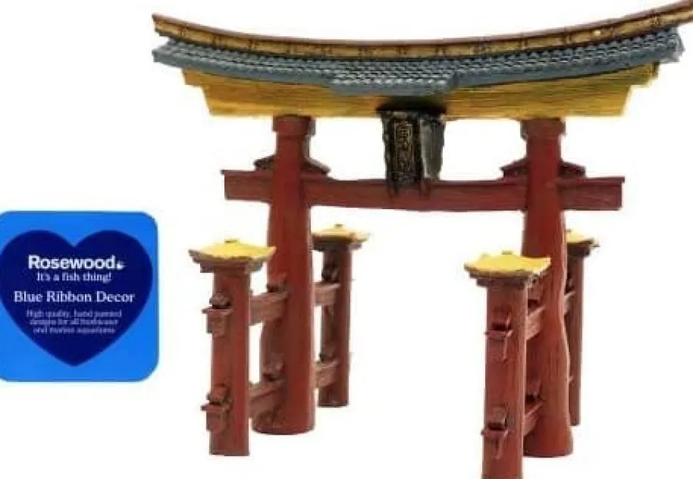 Exotic Environments Japanese Torii Gate Resin Aquatics Decoration - Green/Gray - Medium