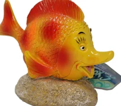 Exotic Environments Long Nose Happy Fish Resin Aquatics Decoration - 5 X 2.25 X 3.25 In