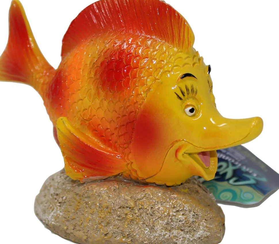 Exotic Environments Long Nose Happy Fish Resin Aquatics Decoration - 5 X 2.25 X 3.25 In