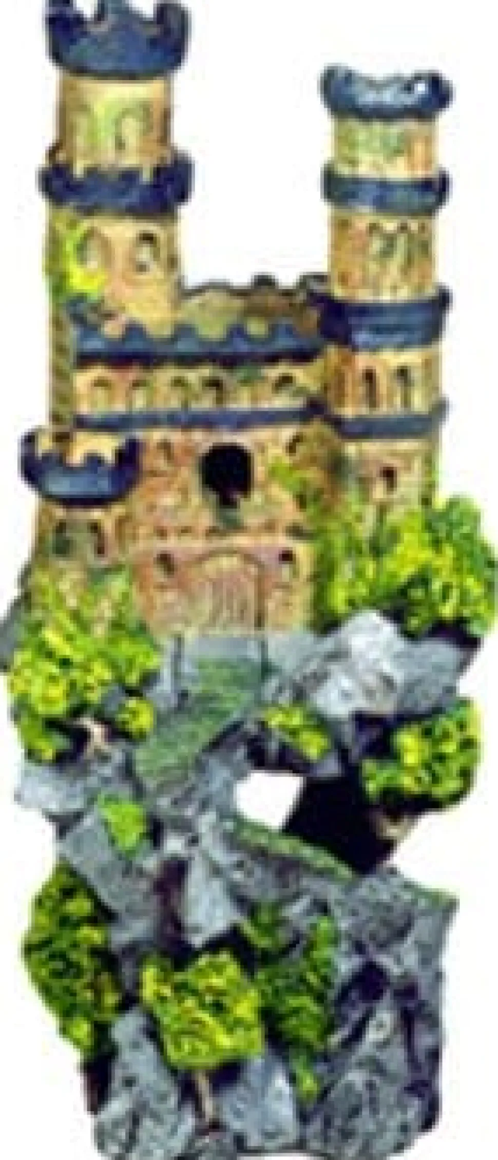 Exotic Environments Medieval Castle Resin Aquatics Decoration - Blue - Large