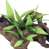 Exotic Environments Mopani Wood with Silk Style Plant Resin Aquatics Decoration - Green/Brown - Large