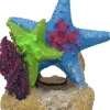 Exotic Environments Sea Star Duo with Plant Resin Aquatics Decoration - 4.5 X 3 X 4.5 In