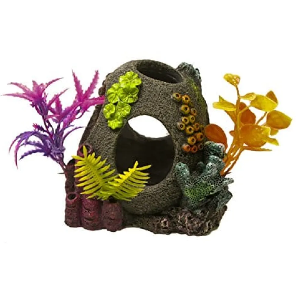 Exotic Environments Sunken Orb Floral Resin Aquatics Decoration - Small