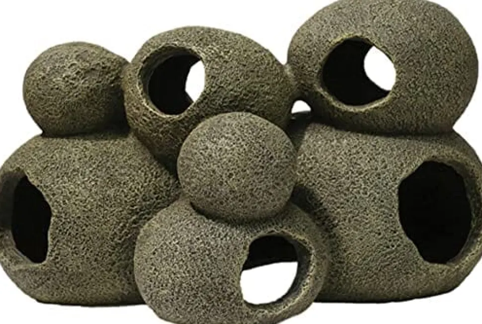 Exotic Environments Swim-Through Stone Pile Resin Aquatics Decoration - Gray - Large