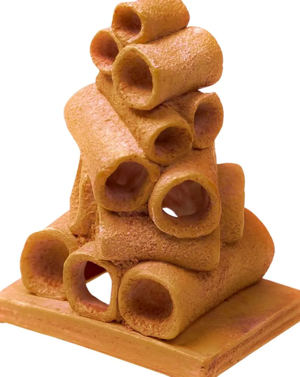 Exotic Environments Terra Cotta Pipe Structure Resin Aquatics Decoration - Beige - Extra Small