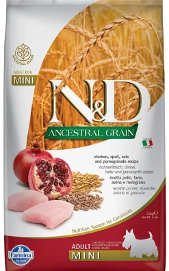 Farmina Ancestral Grain Chicken & Pomegranate Mini Adult Dry Dog Food - 5.5 lb Bag