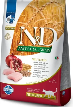 Farmina Ancestral Grain Chicken & Pomegranante Adult Neutered Dry Cat Food - 11 lb Bag