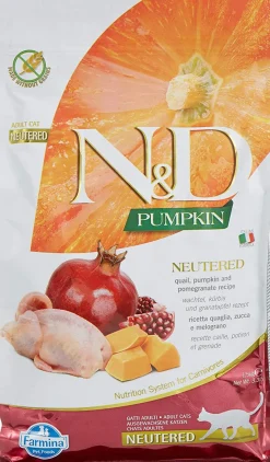 Farmina Grain-Free Pumpkin Neutered Quail Dry Cat Food - 3.3 lb Bag