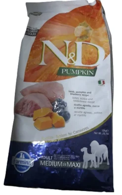 Farmina Grain-Free Pumpkin Lamb & Blueberry Adult Medium and Maxi Dry Dog Food - 26.4 lb Bag