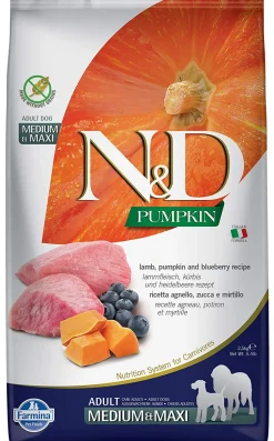 Farmina Grain-Free Pumpkin Lamb & Blueberry Adult Medium and Maxi Dry Dog Food - 5.5 lb Bag