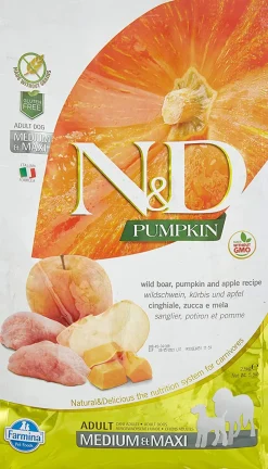 Farmina Grain-Free Pumpkin Boar & Apple Adult Medium and Maxi Dry Dog Food - 5.5 lb Bag