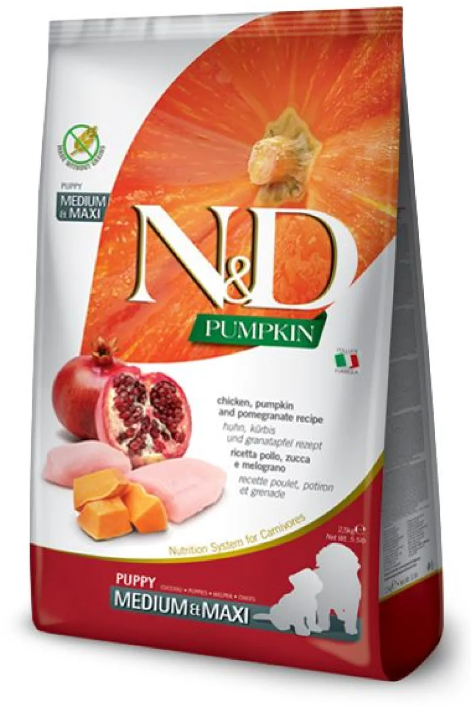Farmina Grain-Free Pumpkin Chicken & Pomegranate Puppy Medium and Maxi Dry Dog Food - 5.5 lb Bag