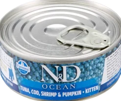 Farmina N&D Ocean Kitten Cod, Shrimp & Pumpkin Canned Cat Food - 2.8 oz - Case of 12