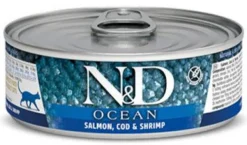 Farmina N&D Ocean Salmon, Codfish & Shrimp Canned Cat Food - 2.8 oz - Case of 12
