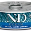 Farmina N&D Ocean Sea Bass, Sardine & Shrimp Canned Cat Food - 2.8 oz - Case of 12