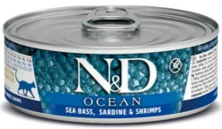 Farmina N&D Ocean Sea Bass, Sardine & Shrimp Canned Cat Food - 2.8 oz - Case of 12
