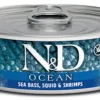 Farmina N&D Ocean Sea Bass, Squid & Shrimp Canned Cat Food - 2.8 oz - Case of 12