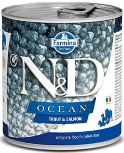 Farmina N&D Ocean Trout & Salmon Canned Dog Food - 10 oz - Case of 6