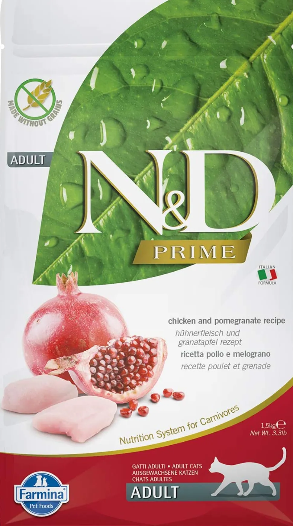 Farmina N&D Prime Chicken & Pomegranate Adult Dry Cat Food - 3.3 lb Bag