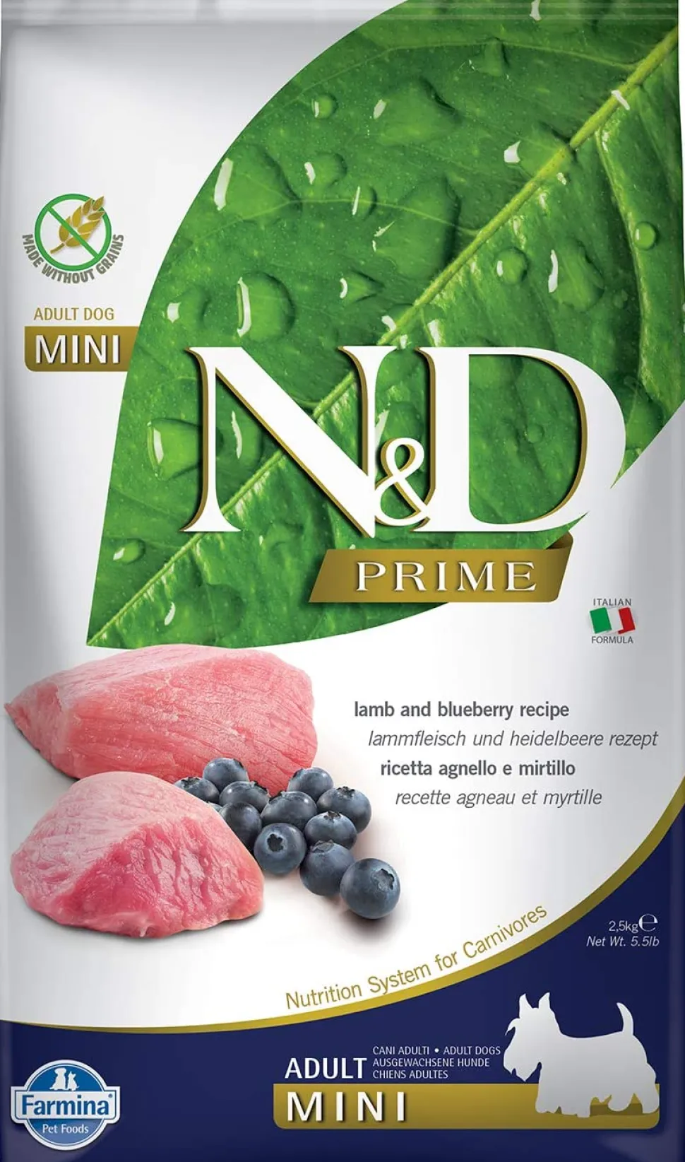 Farmina N&D Prime Lamb & Blueberry Mini Adult Dry Dog Food - 5.5 lb Bag