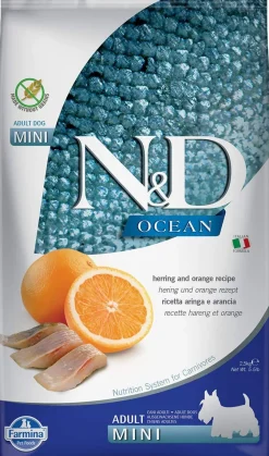 Farmina N&D Prime Ocean Herring & Orange Mini Adult Dry Dog Food - 5.5 lb Bag