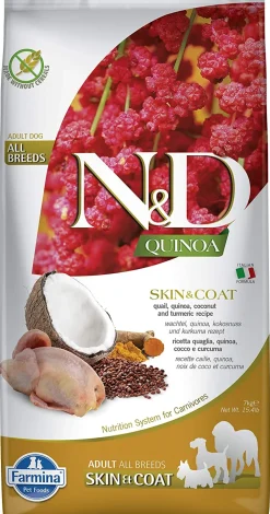 Farmina N&D Quinoa Skin & Coat Quail Dry Dog Food - 15.4 lb Bag
