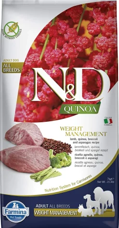 Farmina N&D Quinoa Weight Management Lamb Dry Dog Food - 15.4 lb Bag