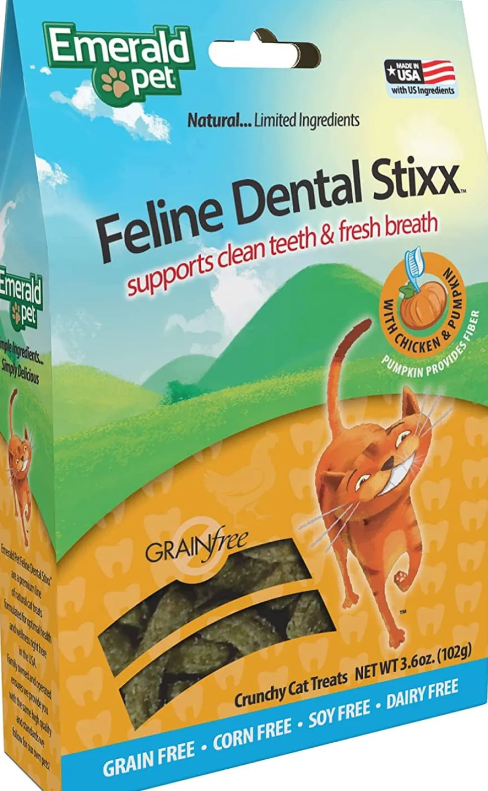 Feline Dental Stixx Emerald Feline Cat Dental Sticks - Chicken - 3.6 Oz
