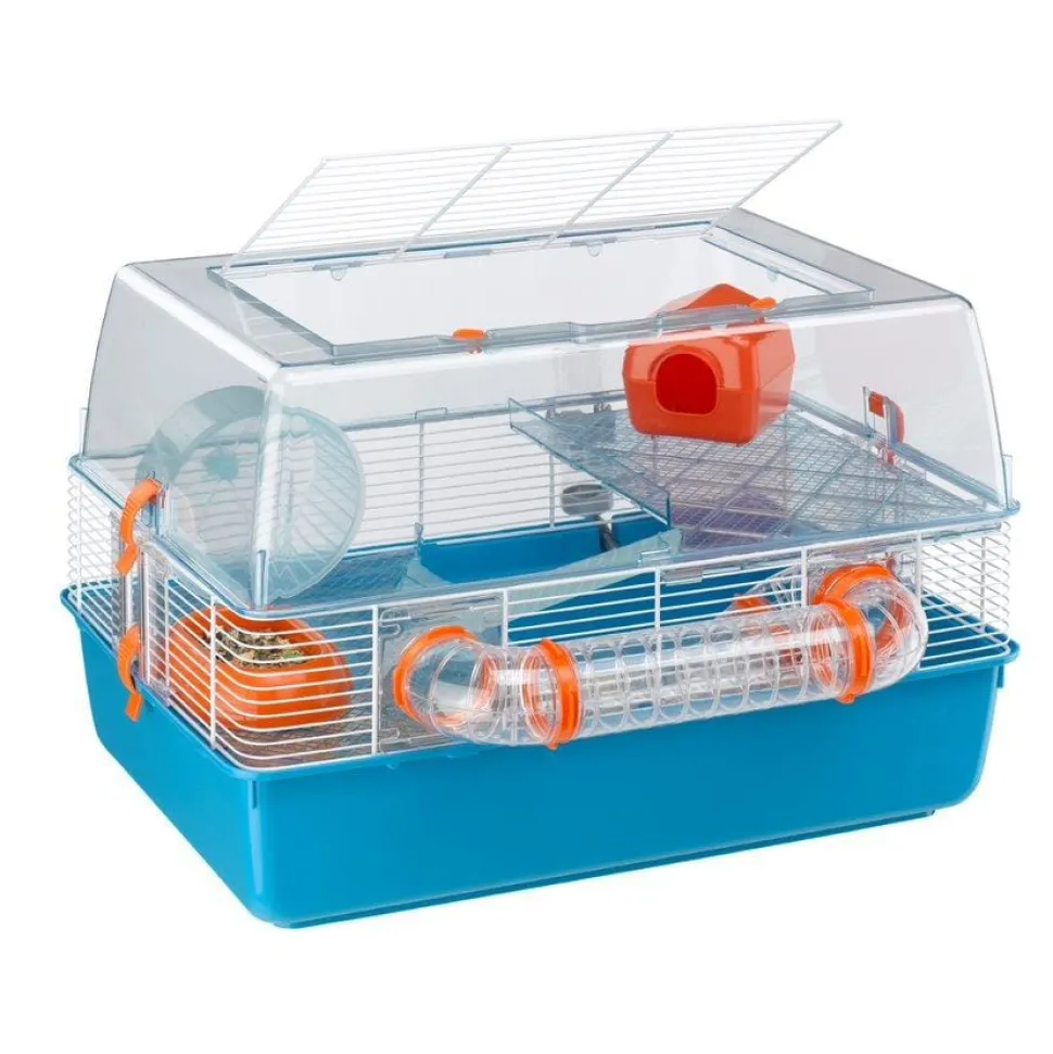 Ferplast Duna Fun Homestyle Multi-Tier Hampster Small Animal Cage - Blue - 22"